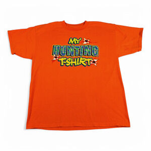 Vintage Hunting Shirt Adult EXTRA LARGE Orange Funny Quote Humor Y2K
